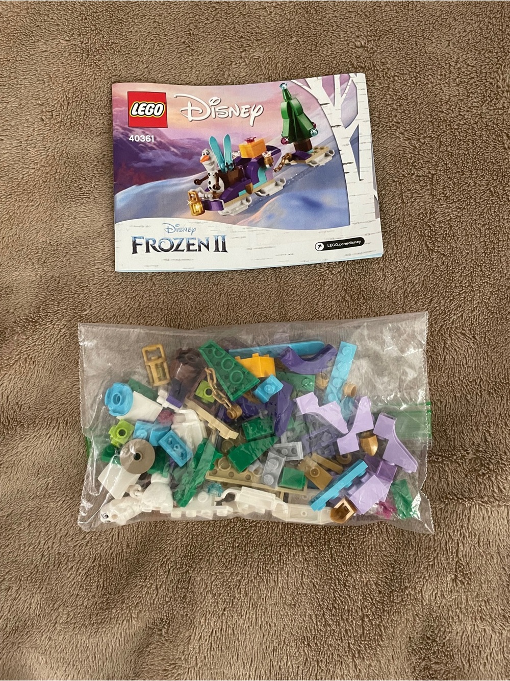 LEGO Retired Disney Frozen II Olaf's Traveling Sleigh 40361 97 pcs Let it Snow